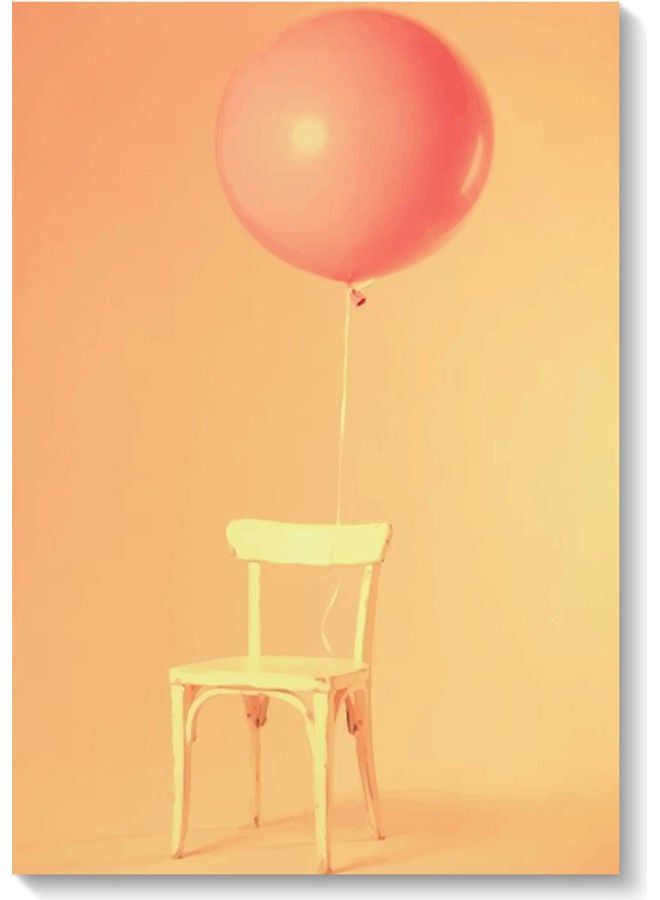 RYN Balloon Themed Wall Art Painting Yellow/Pink 40x60cm - Image 1