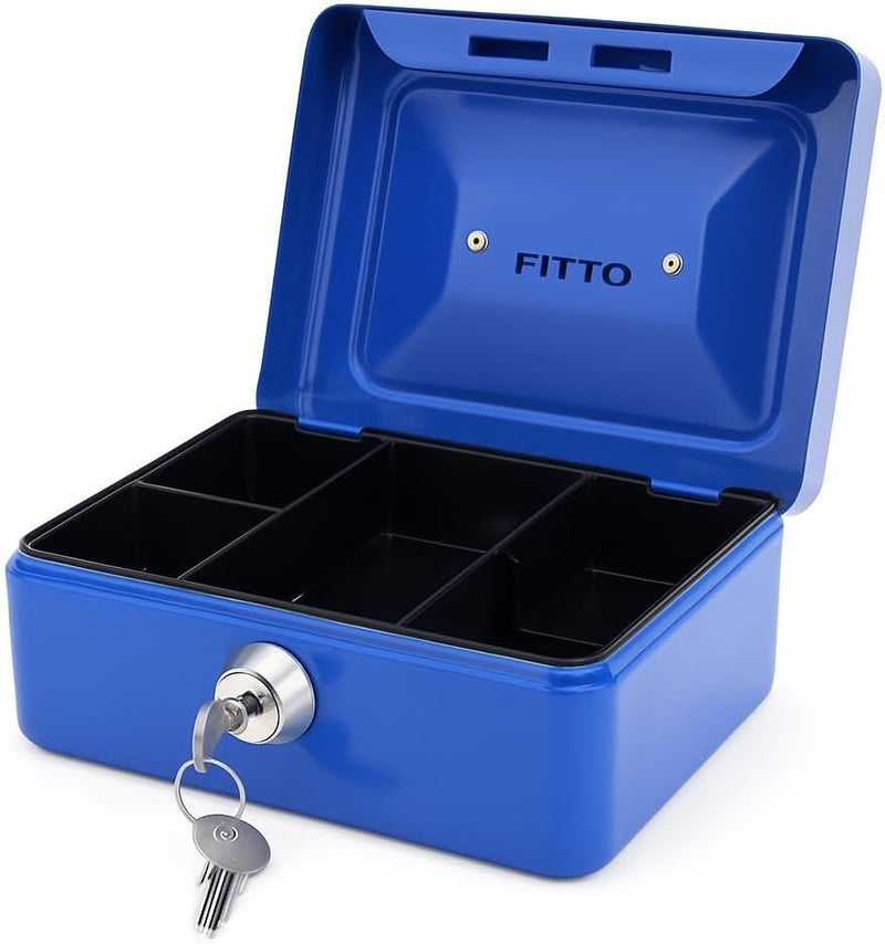 Fitto Deposit Box 9x12.5cm Blue – Secure Storage for Documents and Valuables - Image 1