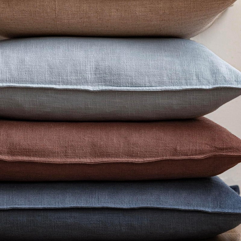 Foindtower Pack of 2, Decorative Linen Soild Throw Pillow Covers Soft Accent Euro Cushion Case Boho Farmhouse Pillowcase for Chair Couch Sofa Bedroom Living Room Home Decor 26 x 26 Inch Sky Blue - Image 5