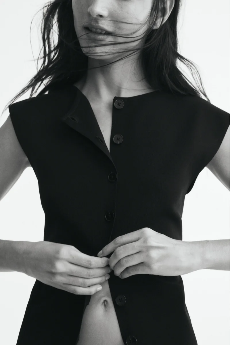 H&M  Boat-neck rib-knit waistcoat for Women | Best Price UAE