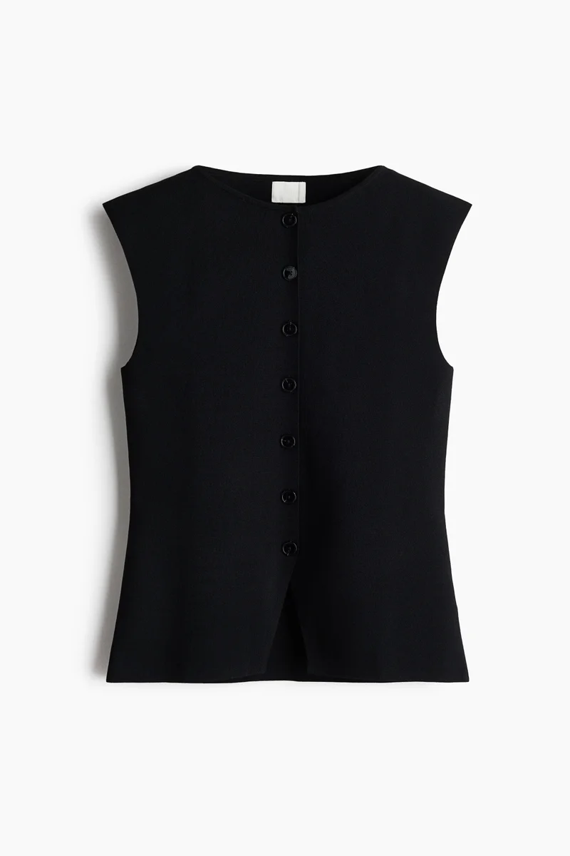 H&M  Boat-neck rib-knit waistcoat for Women | Best Price UAE