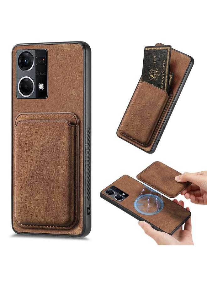 اس-توب جراب هاتف مغناطيسي مع حقيبة بطاقات جلدية كلاسيكية لهاتف OPPO Reno7 4G - Image 1