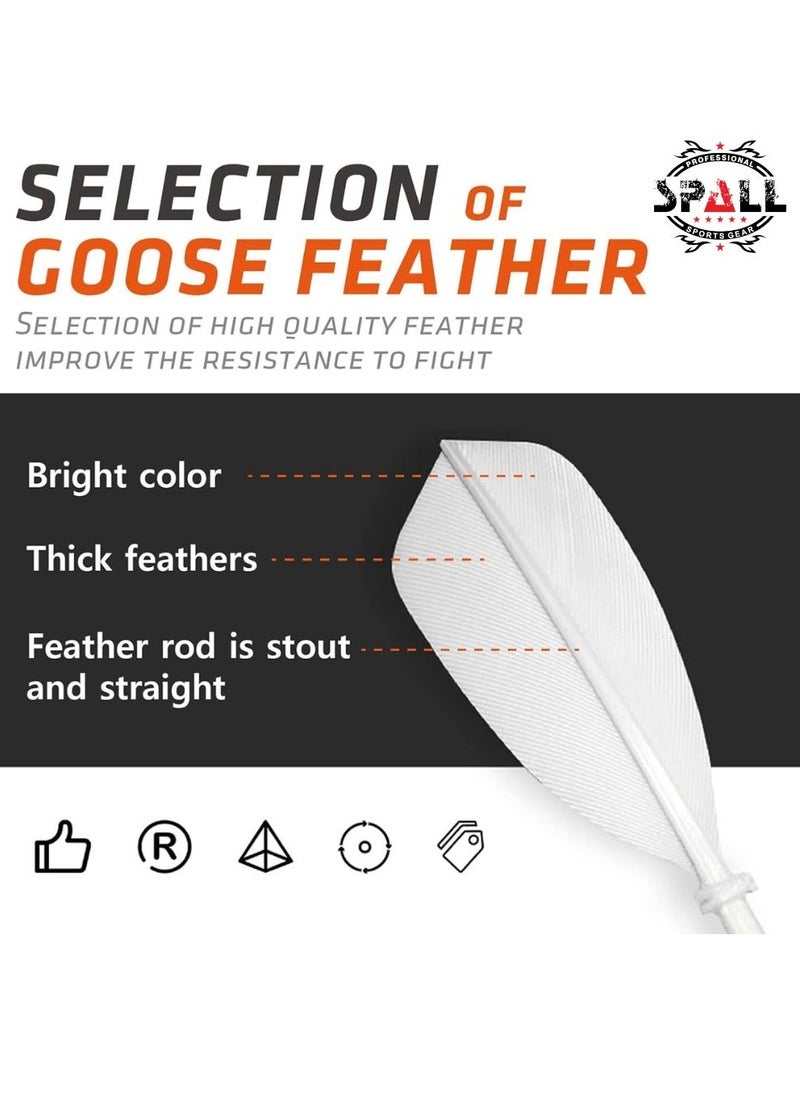 Spall 12 Pack Badminton Birdies Shuttlecocks, Badminton Goose Feather Stable Durable High Speed Training Badminton Balls for Indoor & Outdoor Practice Sports Training Activities  - Image 3