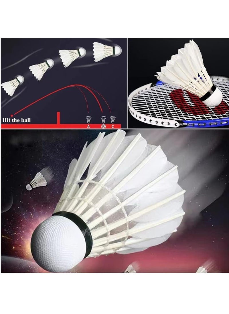 Spall 12 Pack Badminton Birdies Shuttlecocks, Badminton Goose Feather Stable Durable High Speed Training Badminton Balls for Indoor & Outdoor Practice Sports Training Activities  - Image 5