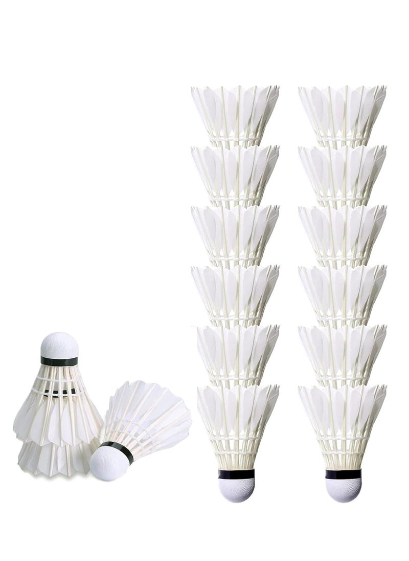 Spall 12 Pack Badminton Birdies Shuttlecocks, Badminton Goose Feather Stable Durable High Speed Training Badminton Balls for Indoor & Outdoor Practice Sports Training Activities  - Image 1