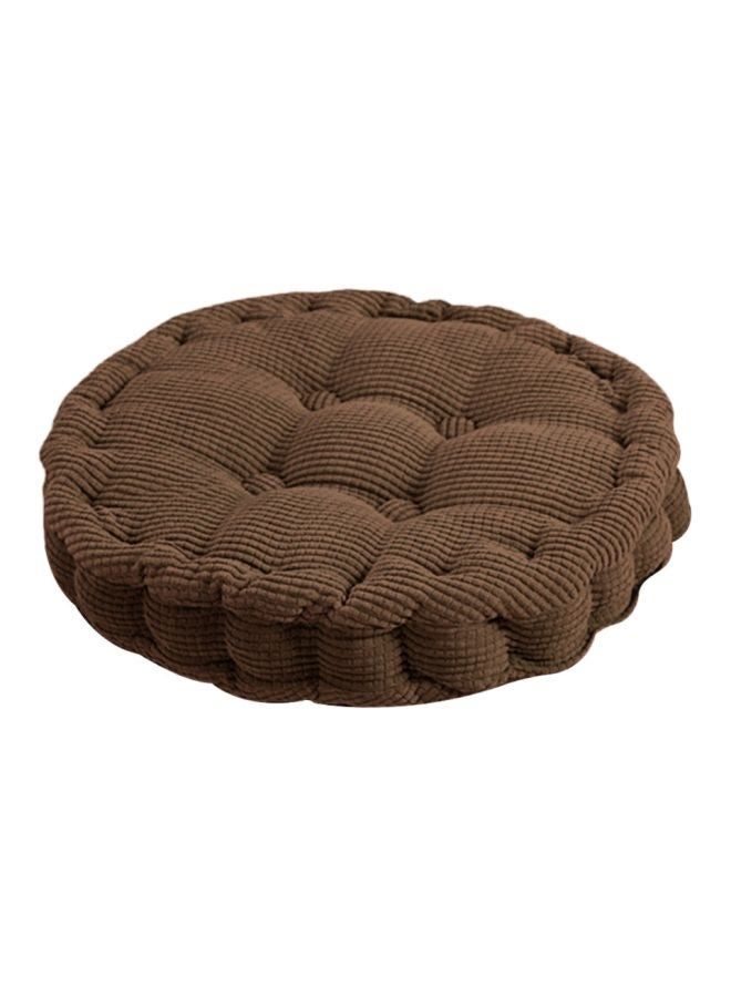 Round Soft Velvet Decorative Cushion Chair Pad  Attractive Colors - Brown