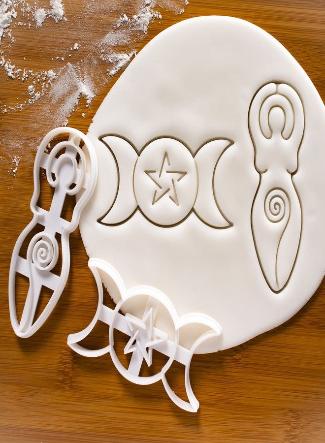 Bakerlogy Set of 2 Goddess Cookie Cutters - Triple & Spiral Goddess Designs, 2 Pieces - Image 2