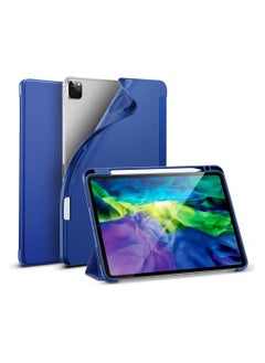 iPad Pro 11" Case 2020 & 2018 with Pencil Holder, Rebound Pencil iPad Case with Soft Flexible TPU Back Cover, Auto Sleep/Wake, and Multiple Viewing Stand Modes - Navy Blue