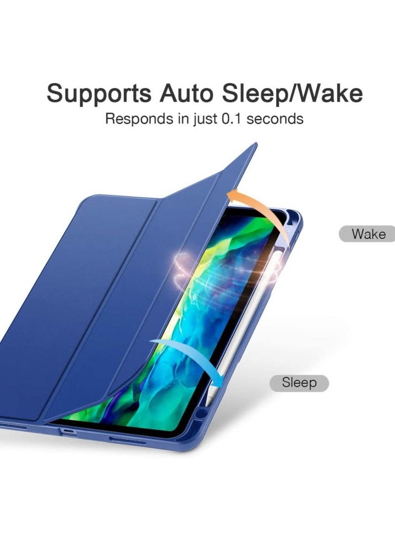 ESR - iPad Pro 11" Case 2020 & 2018 with Pencil Holder, Rebound Pencil iPad Case with Soft Flexible TPU Back Cover, Auto Sleep/Wake, and Multiple Viewing Stand Modes - Navy Blue - Image 1