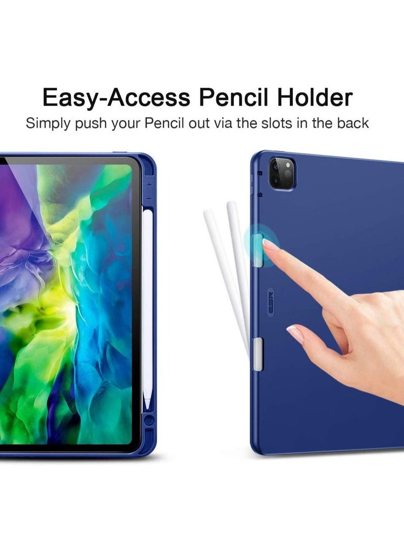 ESR - iPad Pro 11" Case 2020 & 2018 with Pencil Holder, Rebound Pencil iPad Case with Soft Flexible TPU Back Cover, Auto Sleep/Wake, and Multiple Viewing Stand Modes - Navy Blue - Image 1