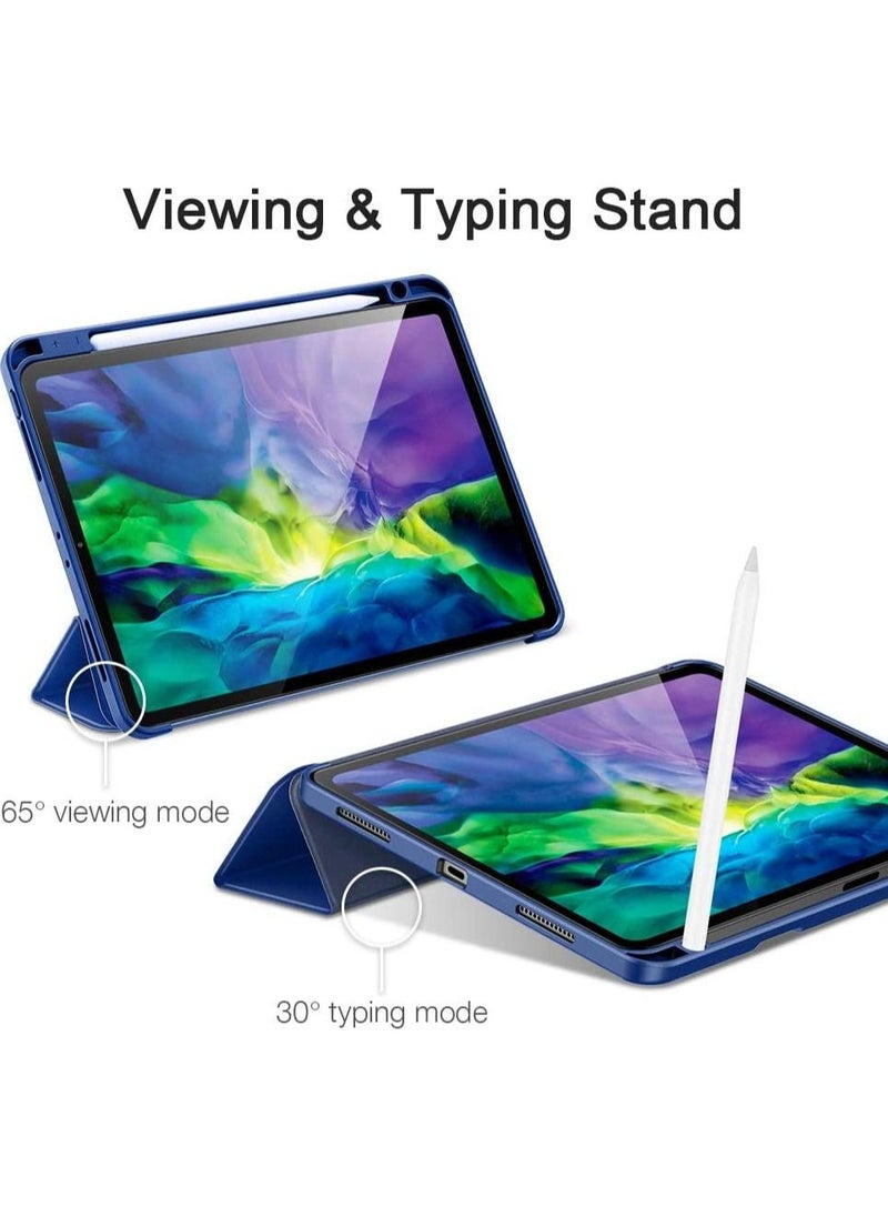 ESR - iPad Pro 11" Case 2020 & 2018 with Pencil Holder, Rebound Pencil iPad Case with Soft Flexible TPU Back Cover, Auto Sleep/Wake, and Multiple Viewing Stand Modes - Navy Blue - Image 1