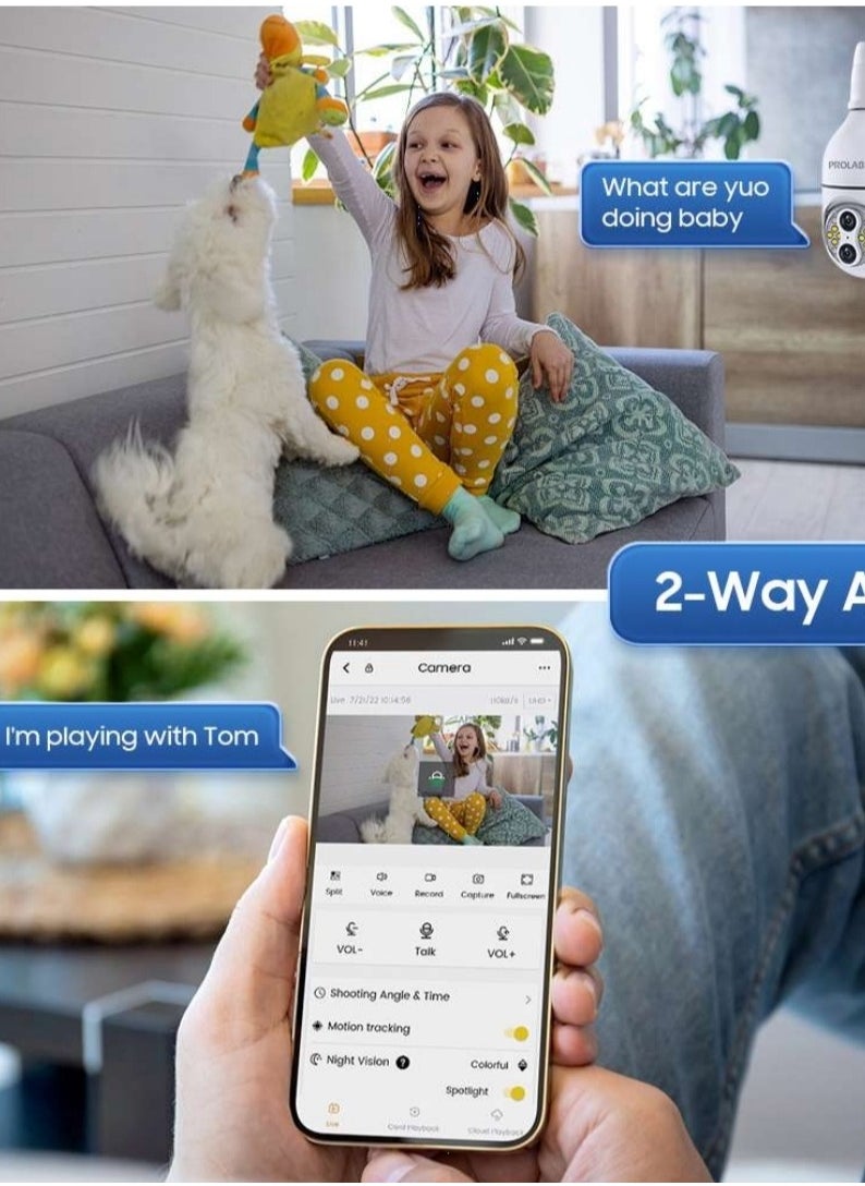 PROLAB - Prolab Bulb Wifi  Smart Camera for Home Security - Image 1