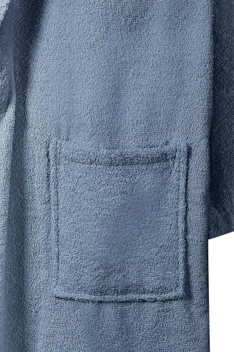 بلونيتي Softy-Natural Cotton Extra Soft Bathrobe L/XL+50X90 Towel Set-Blue