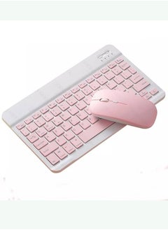 Y&D Wireless Bluetooth Keyboard Mouse Set Three System Universal English 10inch Pink Lightweight Portable  - Image 1