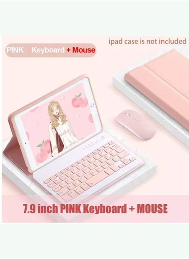 Y&D - Wireless Bluetooth Keyboard Mouse Set Three System Universal English 10inch Pink Lightweight Portable - Image 1