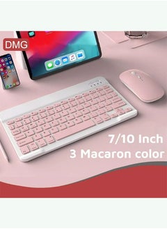 Y&D Wireless Bluetooth Keyboard Mouse Set Three System Universal English 10inch Pink Lightweight Portable  - Image 2