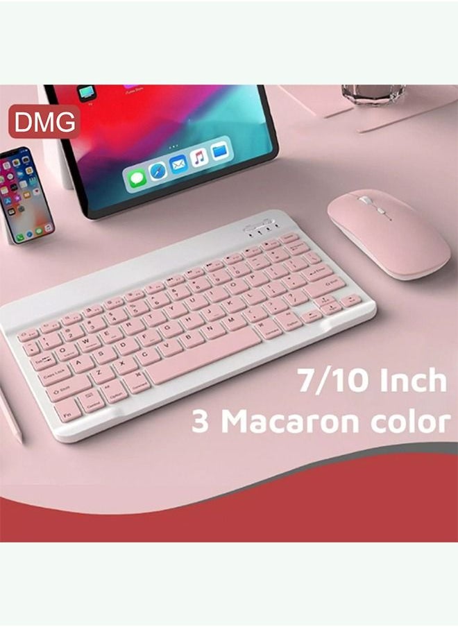 Y&D - Wireless Bluetooth Keyboard Mouse Set Three System Universal English 10inch Pink Lightweight Portable - Image 1