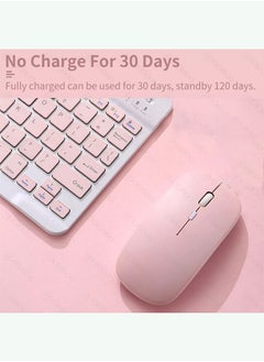 Y&D Wireless Bluetooth Keyboard Mouse Set Three System Universal English 10inch Pink Lightweight Portable  - Image 3