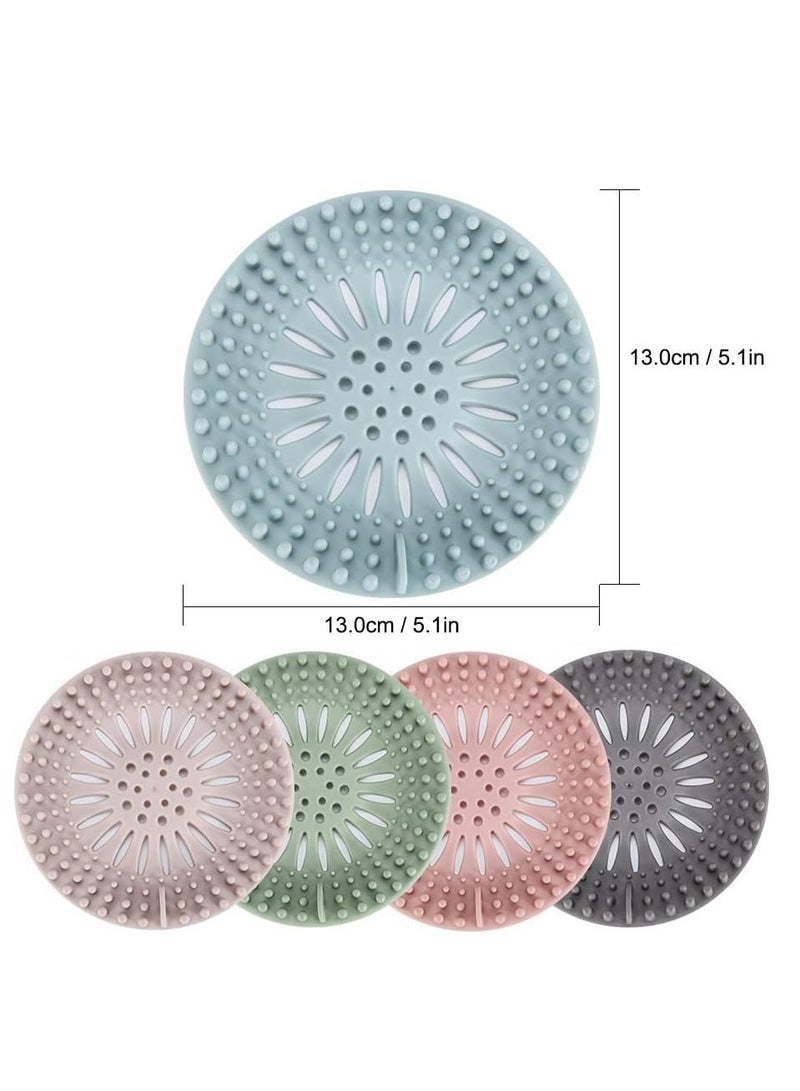 Hair Catcher Durable Silicone Hair Stopper Shower Drain Covers Easy to Install and Clean Suit for Bathroom Bathtub and Kitchen 5 Pack - Image 3