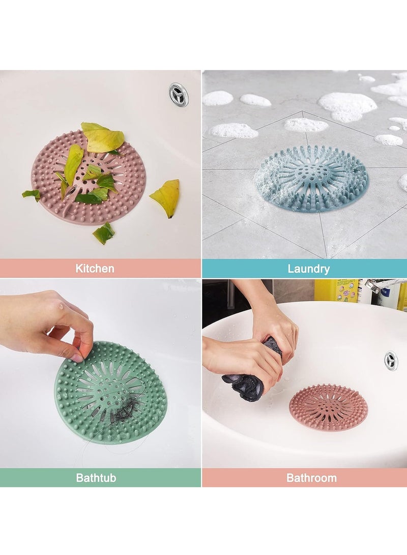 Hair Catcher Durable Silicone Hair Stopper Shower Drain Covers Easy to Install and Clean Suit for Bathroom Bathtub and Kitchen 5 Pack - Image 2