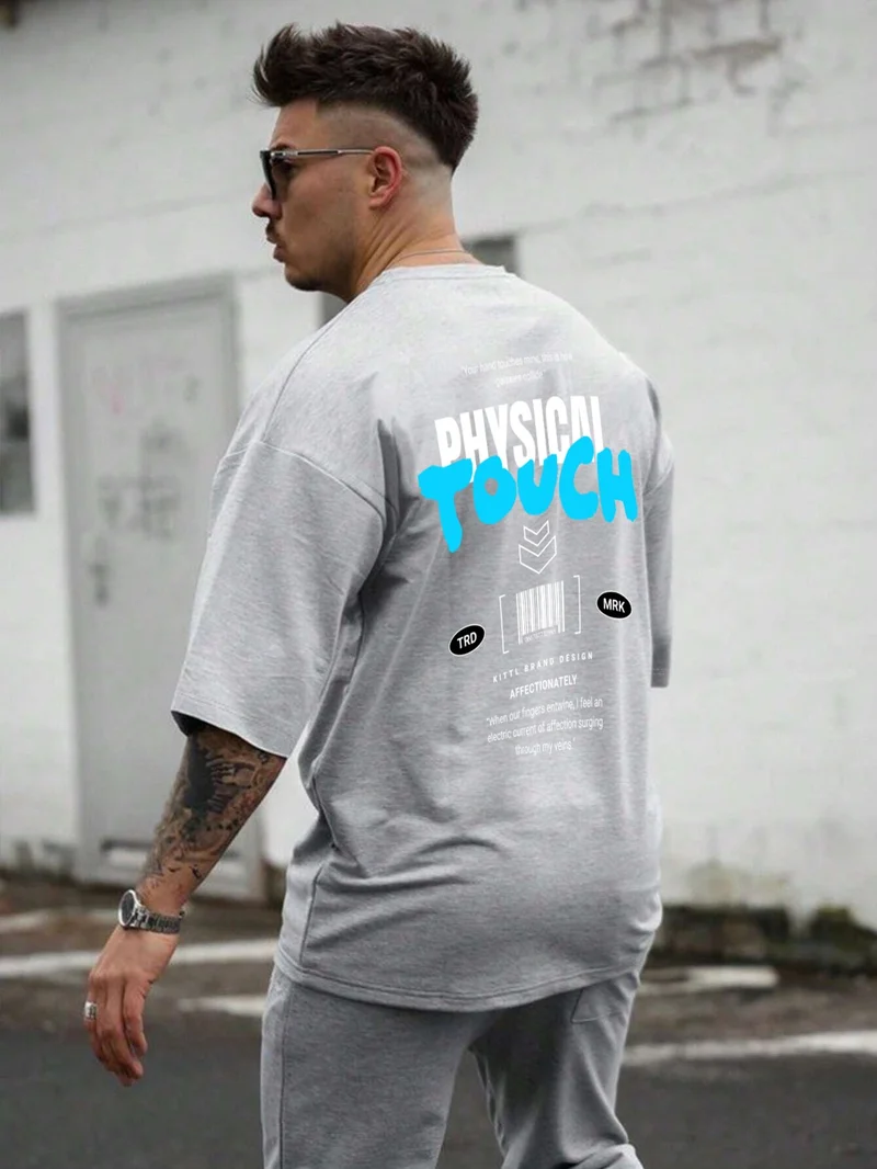دوغ فش Oversize Printed Gray Color Casual T-Shirt 100% Cotton