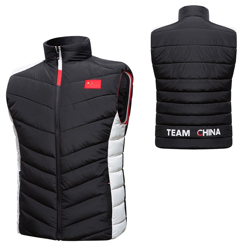 Chinese Team Sports Vest Men'S And Women'S Taekwondo Coach Sports Students Winter Training National Clothing Training Down Cotton Coat - Image 3