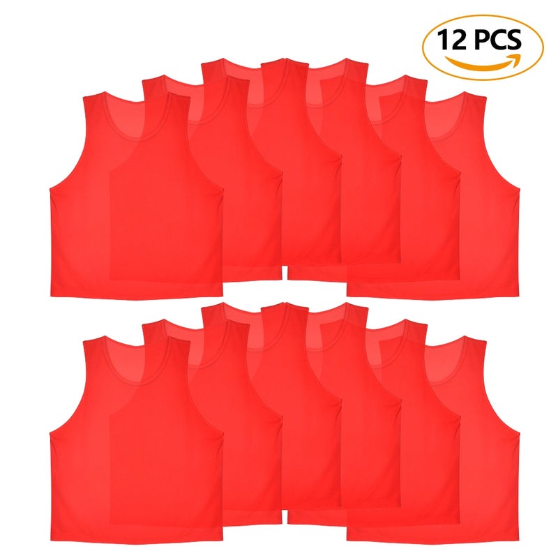 12Pcs Kids Jerseys Scrimmage Training Vests Football Vest Mesh Breathable Bibs for Volleyball S - Image 1