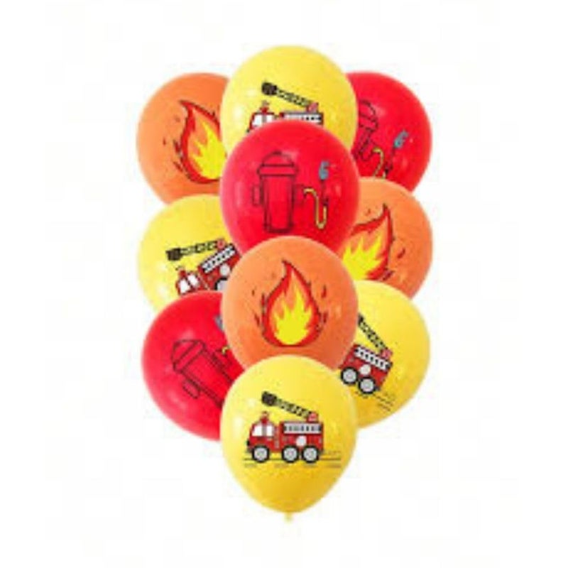 MANGO BrainGiggles Fire Brigade Balloons Set  Perfect for Birthday Parties  Fireman Themed Decorations Childrens Fire Extinguisher Balloons Set of 6 - Image 2