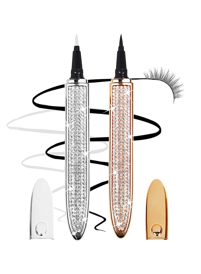 Generic 2PCS Eyelash Glue Pen Lash Glue Pen Upgraded Selfadhesive Eyeliner Pencil No Glue No Magnetic Liquid Eyeliner Pen Eye Liner for Eye Makeup and Wear Normal False Eyelashes BlackClear  - Image 1