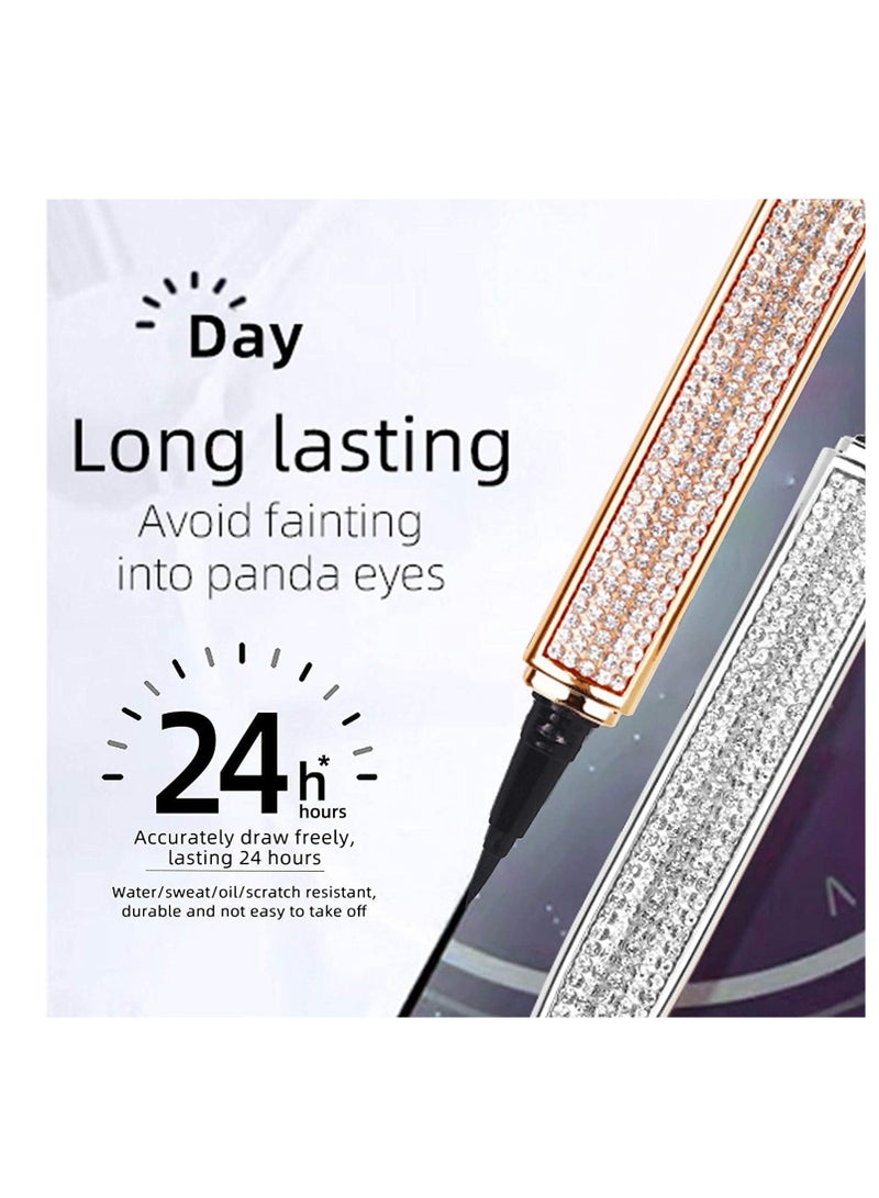 Generic 2PCS Eyelash Glue Pen Lash Glue Pen Upgraded Selfadhesive Eyeliner Pencil No Glue No Magnetic Liquid Eyeliner Pen Eye Liner for Eye Makeup and Wear Normal False Eyelashes BlackClear  - Image 5