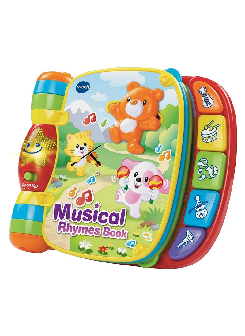VTech Baby Musical Rhymes Book for Kids 3-24 Months, Interactive Sound & Music, Early Language Development, Durable Pages - Multicolour  - Image 1