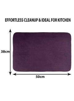 Kuber Industries Kuber Industries Dish Dry Mat | Microfiber Drying Mat | Kitchen Drying Mat | Reversible Mat | Kitchen Absorbent Mat | Dish Dry Mat for Kitchen | 38x50 | Pack of 2 | Dark Purple  - Image 3