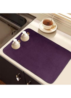 Kuber Industries Kuber Industries Dish Dry Mat | Microfiber Drying Mat | Kitchen Drying Mat | Reversible Mat | Kitchen Absorbent Mat | Dish Dry Mat for Kitchen | 38x50 | Pack of 2 | Dark Purple  - Image 2