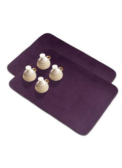 Kuber Industries Kuber Industries Dish Dry Mat | Microfiber Drying Mat | Kitchen Drying Mat | Reversible Mat | Kitchen Absorbent Mat | Dish Dry Mat for Kitchen | 38x50 | Pack of 2 | Dark Purple  - Image 1