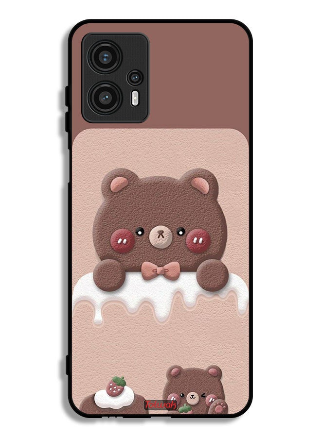 Tolwak Motorola Moto G13 Protective Case Cover Bear Strawberry  - Image 1