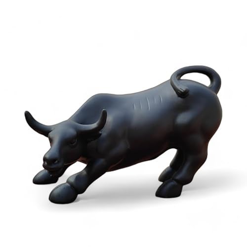 SkyKey Geometric Stock Market Bull Resin Figurine Perfect Decor for Home and Office (4", Black) - 1 Piece, Geometric - Image 3