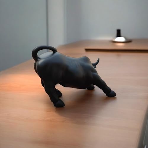 SkyKey Geometric Stock Market Bull Resin Figurine Perfect Decor for Home and Office (4", Black) - 1 Piece, Geometric - Image 4