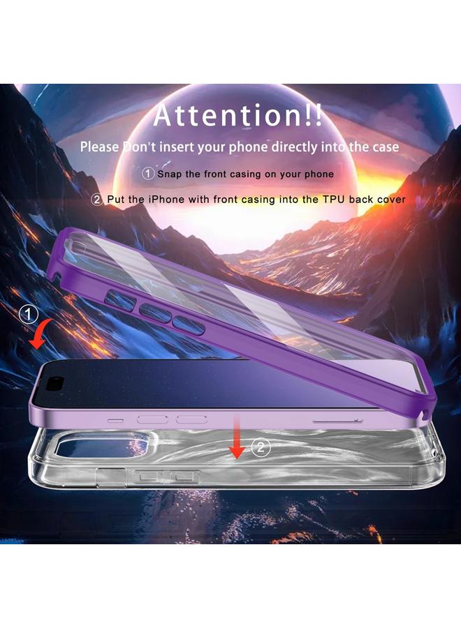 إيروريكس جراب هاتف Iphone 15 IMD Gradient Feather Pc Hybrid Tpu (أرجواني) - Image 3