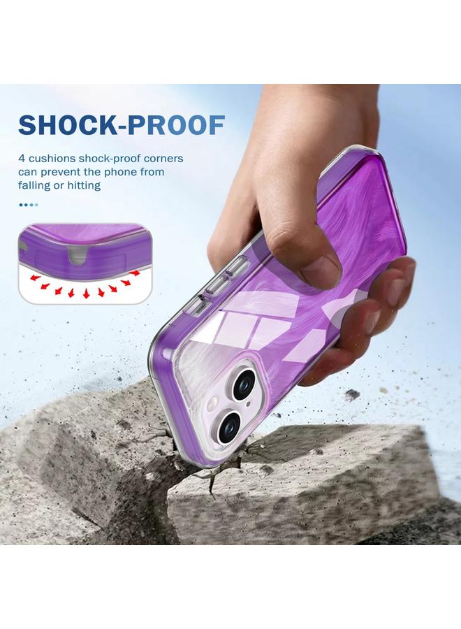 إيروريكس جراب هاتف Iphone 15 IMD Gradient Feather Pc Hybrid Tpu (أرجواني) - Image 5