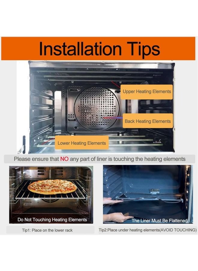 هومستر 3 حزمة بطانات أفران قاع الأفران، سميكة ثقيلة المهام غير ملصقة بالتيفلون ماتز، BPA وحمض البنتاديكافلوروكتانويك بطانات أفران قابلة لإعادة الاستخدام القاع من الأفران الكهربائية - Image 4
