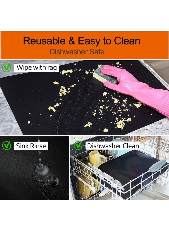 هومستر 3 حزمة بطانات أفران قاع الأفران، سميكة ثقيلة المهام غير ملصقة بالتيفلون ماتز، BPA وحمض البنتاديكافلوروكتانويك بطانات أفران قابلة لإعادة الاستخدام القاع من الأفران الكهربائية - Image 5