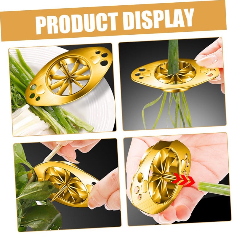 4 Pieces Scallion Shredder Slicer Portable Onion Slicer Stainless Steel Kitchen Tool With Safe Handle - Image 4