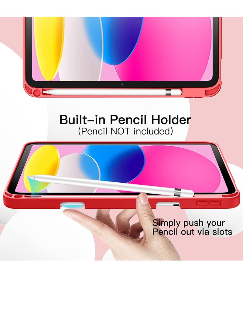 جينيكست iPad 10th Generation 10.9 inch 2022 Case Flip Cover with Magnetic Closure Auto Wake/Sleep function having Pencil holder Slot - Image 4
