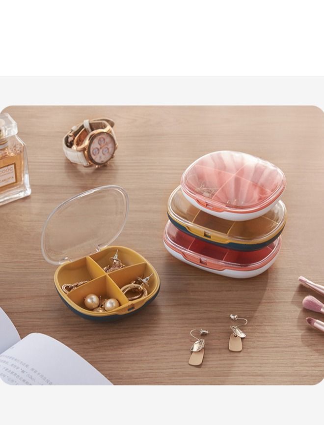 4 Compartments Portable Jewelry Container Mini Organizer Box