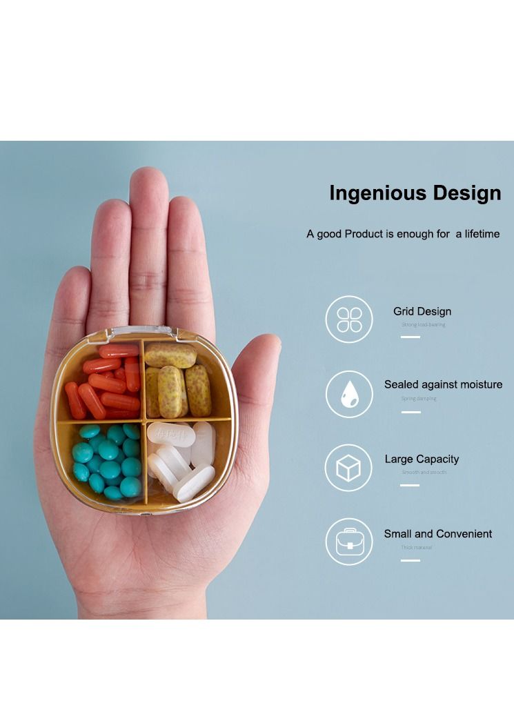 4 Compartments Portable Jewelry Container Mini Organizer Box