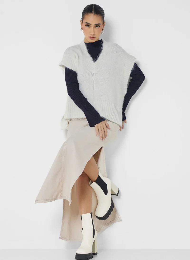TOPSHOP V-Neck Knitted Sweater