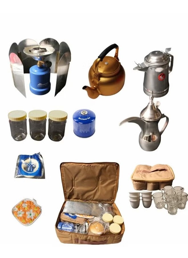 Cady One Complete Tea and Coffee Bag, Picnic Bag with 15-Piece Accessory Set  - Image 1