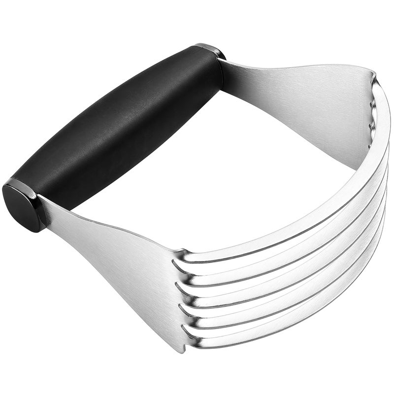 Spring Chef Spring Chef Dough Blender For Baking Heavy Duty Dough Cutter Tool Stainless Steel Pastry Cutter Tool with Sharp  Sturdy Blades Pastry Blender for Easy Mixing Dishwasher Safe  XL Size  Black 