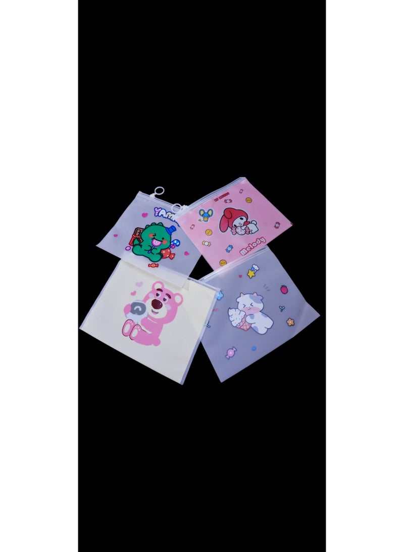 جود باي مجموعة من أربعة مقلمة يونيكورن شفافة للادوات المدرسية وأدوات المكياج - Image 1