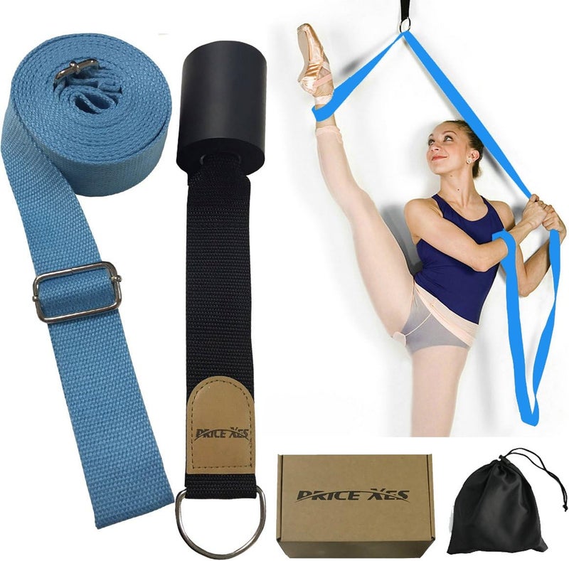 Price Xes Adjustable Leg Stretcher Lengthen Ballet Stretch Band - Easy Install on Door Flexibility Stretching Leg Strap Great Cheer Dance Gymnastics Trainer Stretching Equipment Taekwondo Training - Image 1
